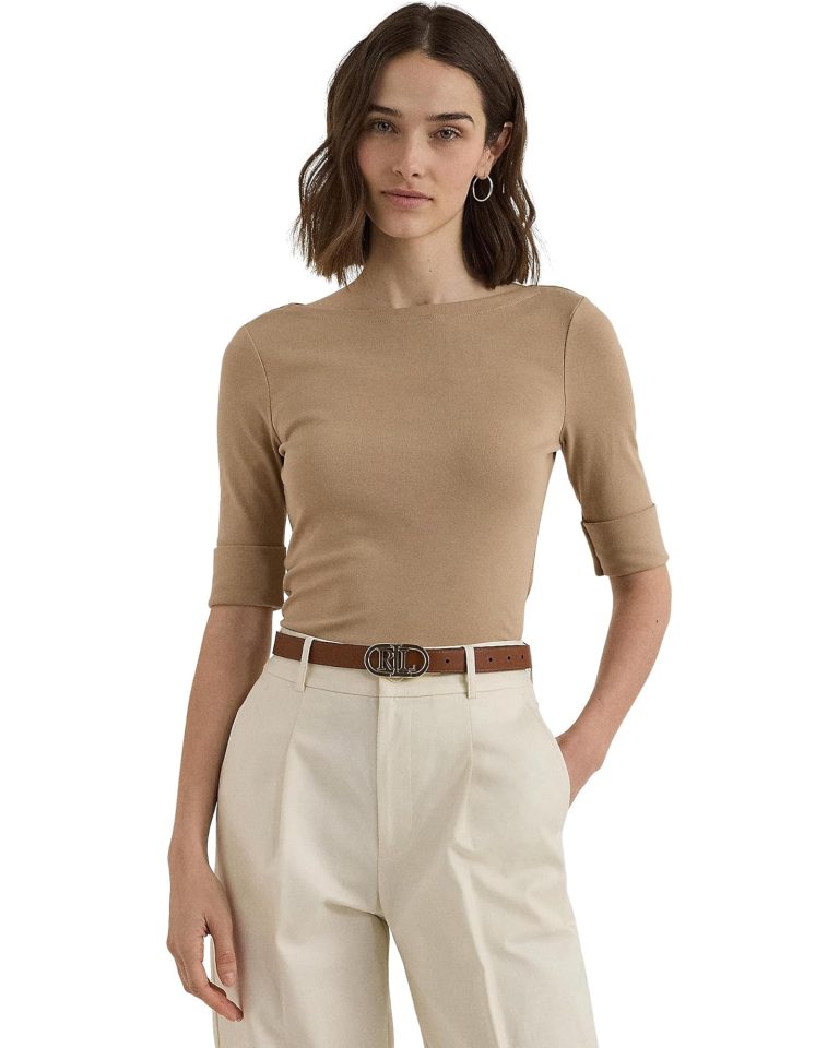Solid color boatneck tee, an ideal fashion hack top from Zappos